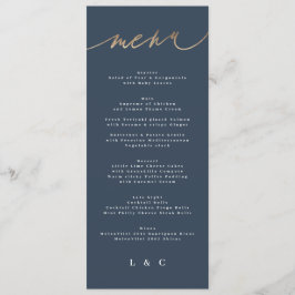 Guld, enkelt, klassiskt Bröllop Meny