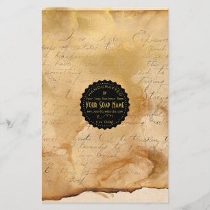 Guld Ephemera Vintage Tvåkapsling Papper - Satin