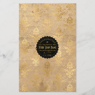 Guld Ephemera Vintage Tvåkapsling Papper - Satin
