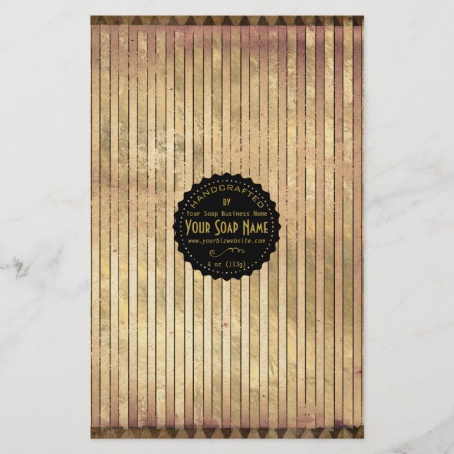 Guld Ephemera Vintage Tvåkapsling Papper - Satin (Framsida)