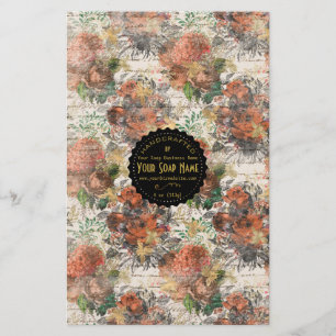Guld Ephemera Vintage Tvåkapsling Papper - Satin