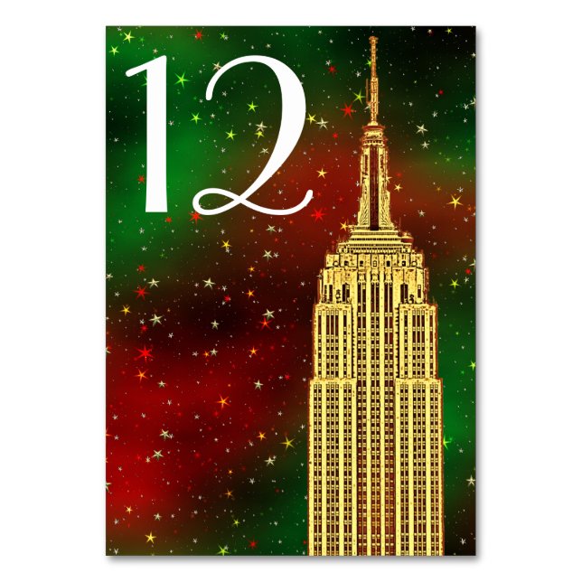 Guld ESB Skyline #2 Jul Stjärnig Bordsnummer (Framsidan)