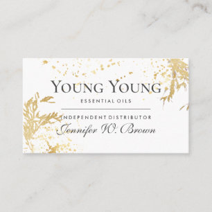 Guld Essential Oils blommigt gult Visitkort