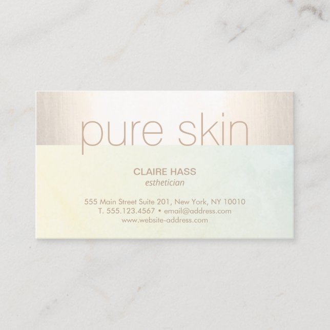 Guld Esthetician Skincare Day Spa Visitkort (Framsida)