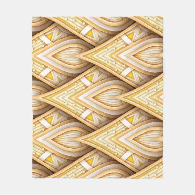 Guld Ethnic Motifs: Luxurious Seamless Fleecefilt (Framsidan)