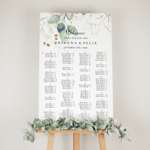 Guld Eucalyptus Alfabetiskt sittningsschema Poster