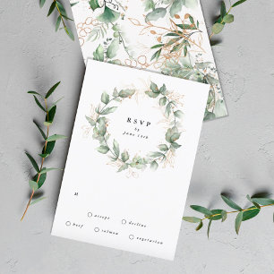 Guld Eucalyptus Bröllop WandeGreenery Moss Sages OSA Kort