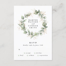 Guld Eucalyptus Bröllop WandeGreenery Moss Sages OSA Kort