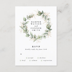 Guld Eucalyptus Bröllop WandeGreenery Moss Sages OSA Kort