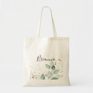 Guld Eucalyptus Calligraphy Bridesmaid Tygkasse