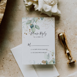 Guld Eucalyptus Calligraphy OSA Kort