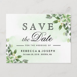 Guld Eucalyptus Greenery Bröllop spara datum Vykort