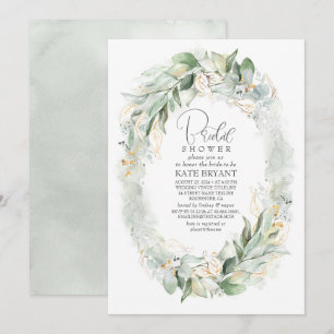 Guld Eucalyptus Greenery WAN BOho Möhippa Inbjudningar