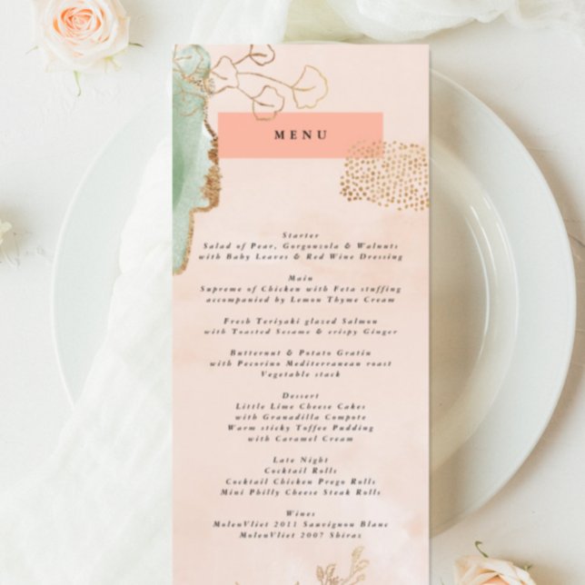 Guld Eucalyptus Modern Abstrakt Emerald Greenery Meny (Skapare uppladdad)