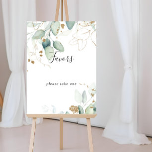 Guld Eukalyptus Kalligrafi Förmånsskylt Poster