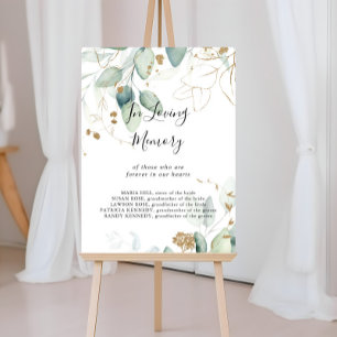 Guld Eukalyptus Kalligrafi I Kärleksfull Minne Sky Poster