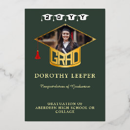 Guld examenmössa & foto examensannonsering