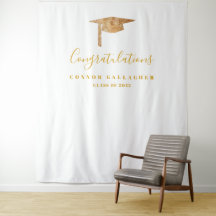 Guld examensfest bakgrund, fotobås rekvisita