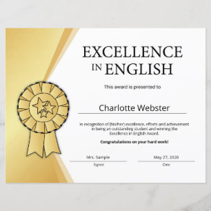 Guld Excellence in English Certificate Award