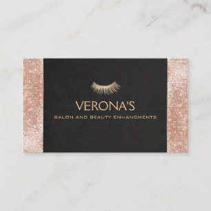 Guld Eyelash Faux Sequins Visitkort