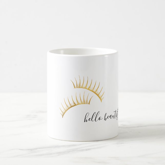 Guld Eyelash Hej Beresh Kaffemugg (Center)
