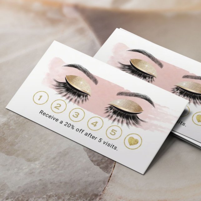 Guld Eyelash Makeup Artist  Rosa Lojalty Lojalitetskort (Skapare uppladdad)