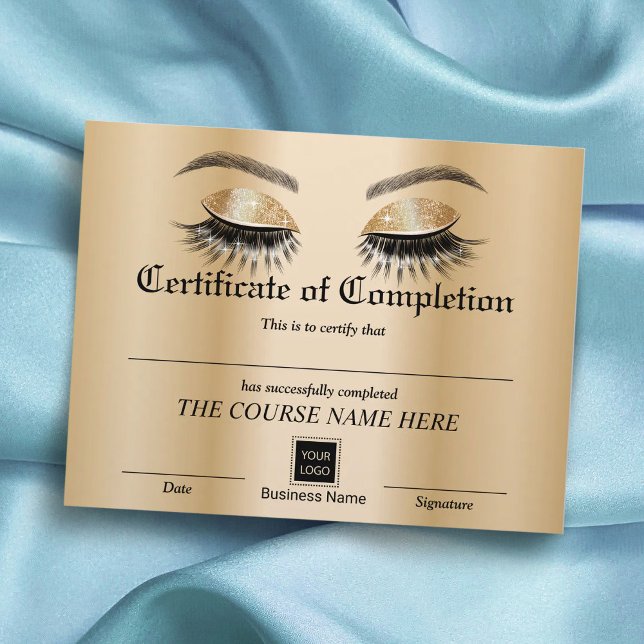 Guld Eyelash Salon Certificate Completion Award (Skapare uppladdad)