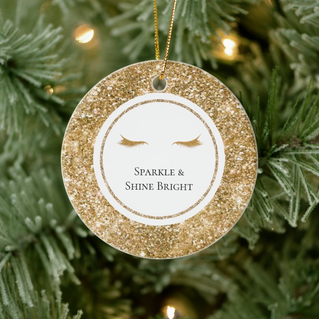 Guld Eyelashglam glitter Julgransprydnad Keramik (Träd)