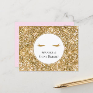 Guld Eyelashglam glitter Vykort