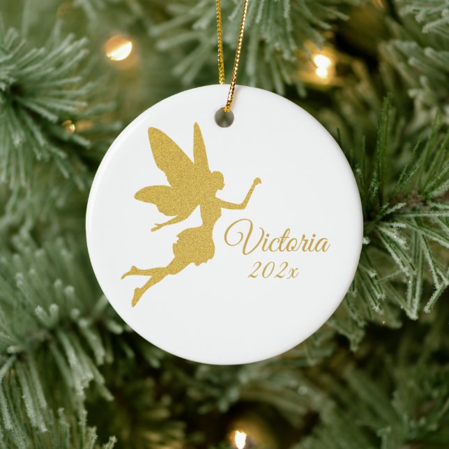 Guld Fairy Ornament Personlig Gift (Träd)