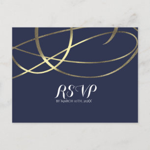 Guld Falsk Folie Valfri Färg Glam Bröllop RSVP Inbjudan Vykort