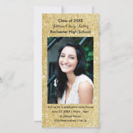 Guld Falsk Glitter Examen Foto Kort