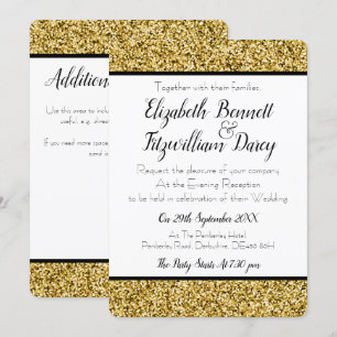 Guld Falskt Glitter Kväll Invitation Inbjudningar