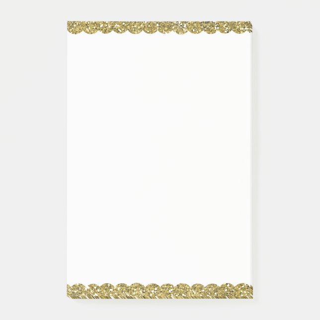 Guld Falskt Glitter Post-it Block (Framsida)