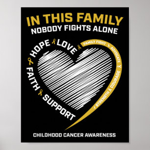 Guld-familjen Ingen kämpar mot Ensam Barncancer A Poster