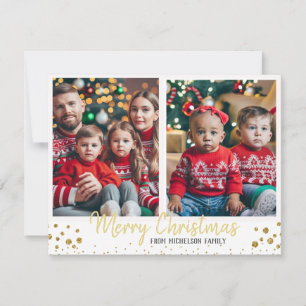 Guld-familjens fotojulkort julkort