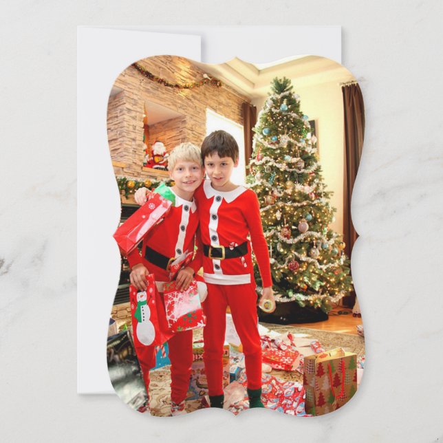 Guld-familjens fotokort för God jul Julkort (Framsida)