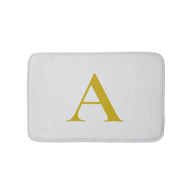 Guld Färg Anpassad Monogram Initial Bokstav Badrumsmatta (Framsidan)