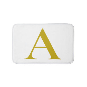 Guld Färg Anpassad Monogram Initial Bokstav Enkel Badrumsmatta