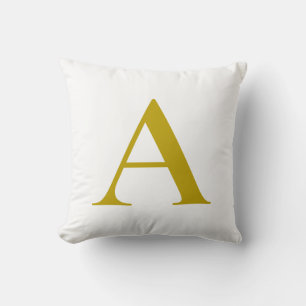 Guld Färg Anpassad Monogram Initial Bokstav Enkel Kudde