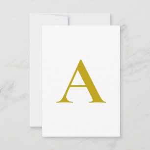 Guld Färg Anpassad Monogram Initial Bokstav Enkel OSA Kort
