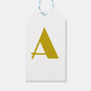 Guld Färg Anpassad Monogram Initial Bokstav Enkel Presentetikett