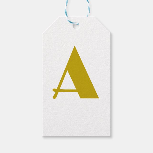Guld Färg Anpassad Monogram Initial Bokstav Enkel Presentetikett (Framsidan)