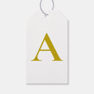Guld Färg Anpassad Monogram Initial Bokstav Enkel Presentetikett