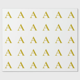 Guld Färg Anpassad Monogram Initial Bokstav Enkel Presentpapper