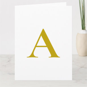 Guld Färg Anpassad Monogram Initial Bokstav Enkel Tack Kort