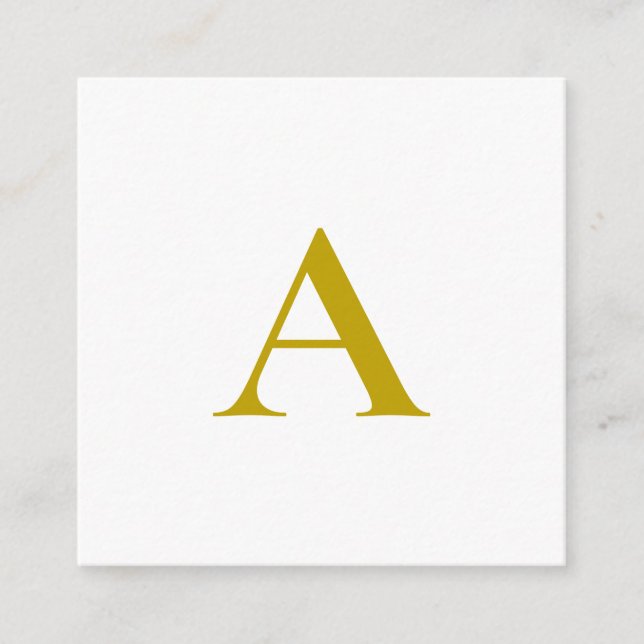 Guld Färg Anpassad Monogram Initial Bokstav Enkel Tilläggskort (Framsida)