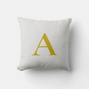 Guld Färg Anpassad Monogram Initial Bokstav Kudde