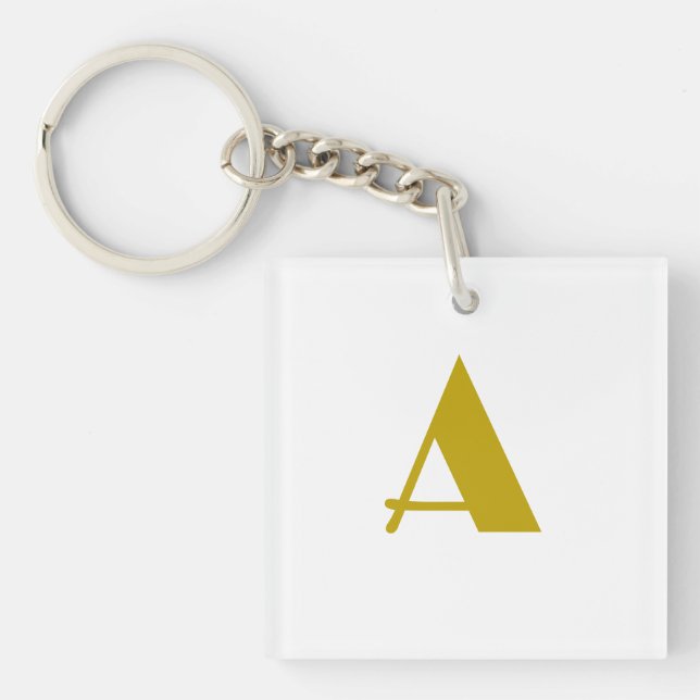 Guld Färg Anpassningsbar Monogram Initial Brev Pla (Framsidan)