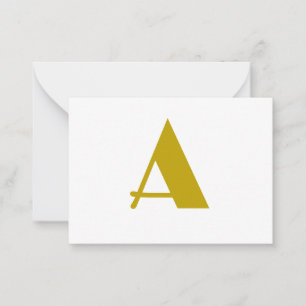 Guld Färg Anpassningsbar Monogram Initial Brev Pla Anteckningskort